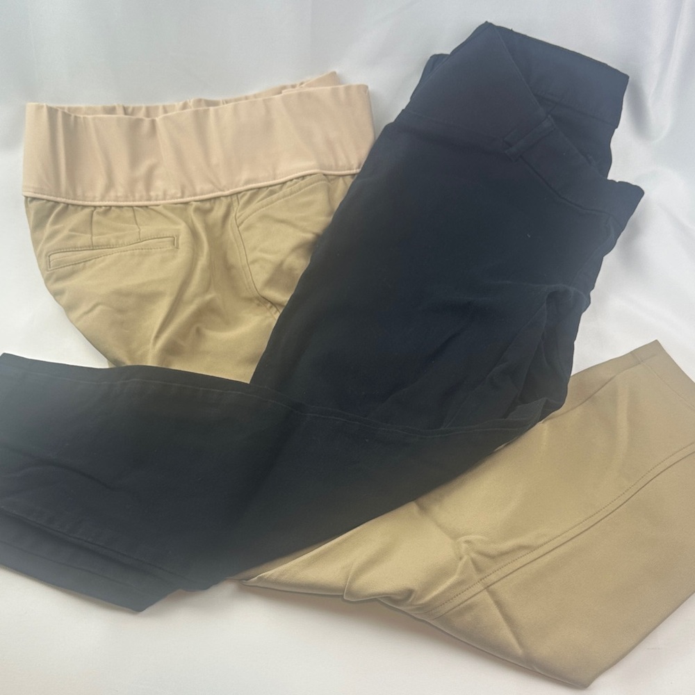 Maternity Crop Pants - Black (Old Navy sz S) and Tan (GAP sz 4)